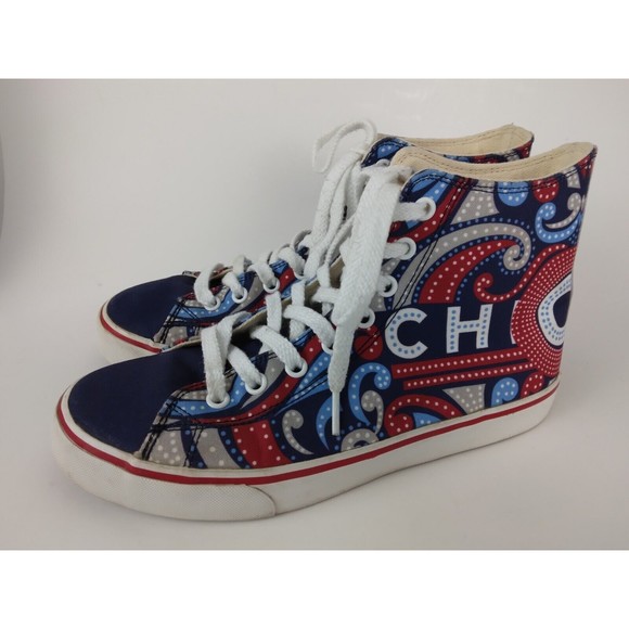 Inkkas High Top Shoes Sneakers Canvas W82 Chicago Womens Size 7 Mens Size 5 - Picture 3 of 8